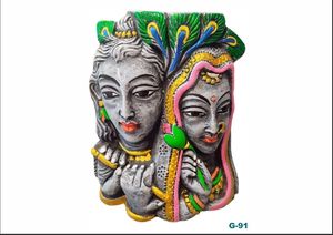 Jarrón de Arcilla Radha Krishna Art Deco Ecológico Hecho a Mano con Esmalte Mate (Diseño de Doble Cara) para Decoración de Bodas y Diwali - Product Image 2