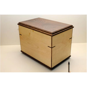 Handcrafted Walnut & Maple Wood Cremation Urn <b>Box</b> for Adult Wholesale Handmade Wooden Cremation Urns Ashes <b>Box</b> Funeral Supply - Product Image 1