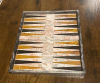 Jeu de backgammon en pierre orange, plateau en marbre fait à la main, pièces de qualité supérieure, moderne, villa, salle à manger, salon, cuisine, directement de l'usine
