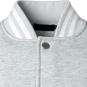 Veste universitaire décontractée pour homme personnalisée avec col montant et logo frontal, mélange de laine, fibre de polyester rembourrée, style lettreman - Product Image 3