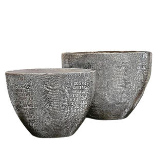 Florero chapado en oro Moderno Lujo Funcional Pantalla de mesa Aluminio Metal Coastal Hierro Florero Juego de 2 - Product Image 2