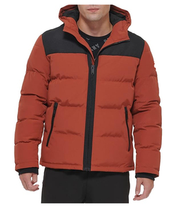 Blouson d'hiver matelassé pour homme, blouson matelassé brillant noir pour homme, blousons et manteaux à bulles personnalisés avec logo - Product Image 4