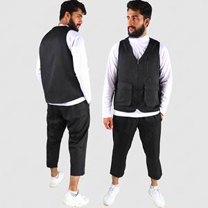 Veste matelassée formelle respirante sur mesure en gros, 100% polyester, multi-poches, bouton, veste de sport pour homme, pêche, photographie - Product Image 6