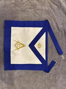 Mandil Masónico de Logia Azul, Bordado con Piel de Cordero, Bordado Metálico Dorado, Máquina de Bordar - Product Image 5