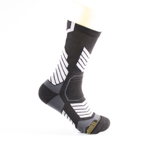 High Performance Compression Thick Breathable <b>Cushioned</b> Crew Socks for <b>Basketball</b> Polyester/Cotton/Nylon/Elastane - Product Image 2
