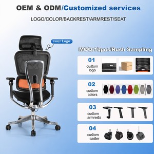 Chaise de bureau ergonomique pivotante à dossier moyen réglable en maille pour ordinateur, mobilier de maison moderne, vente en gros Foshan - Product Image 1