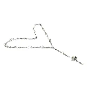 925 Silver Rope Box Figaro <b>Snake</b> <b>Chain</b> <b>Necklace</b> <b>Gold</b> for Women Religious Style Pearl Ball Pendant Fashionable Religious Gift - Product Image 1