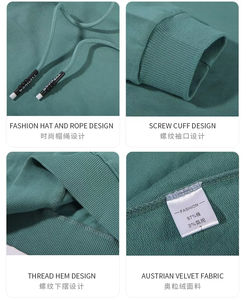 Sweat à capuche décontracté respirant en coton de haute qualité unisexe personnalisable en gros motif polyvalent en plusieurs couleurs pour hommes et femmes - Product Image 3