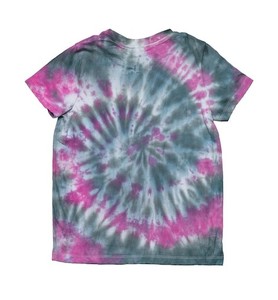 Camiseta de cuello redondo con estampado de tinte de corbata personalizada para mujer, ropa de calle de verano de manga corta multicolor hecha de fibra de bambú de longitud Regular - Product Image 4