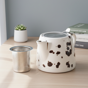 Théière en porcelaine durable de qualité supérieure 3460998-0.55, design nordique, 550 ml, avec filtre en acier inoxydable - Product Image 4