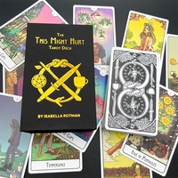 Cartes de tarot et d'oracle de qualité supérieure, personnalisées, avec impression holographique dorée et livret
