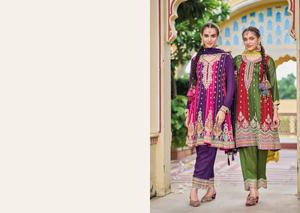 Últimos trabajos bordados al por mayor con seda Premium con pantalón y Dupatta - Product Image 6