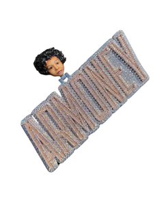 Precio al por mayor nombre personalizado ARMONEY colgantes S925 plata esterlina VVS moissanita y Perla Iced Rose chapado en oro joyería de moda - Product Image 1