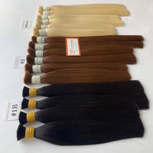 Caliente 100g a granel recto cutícula alineada cabello vietnamita tupé estilo ondulado extensiones a precio al por mayor paquetes Genius Weft - Product Image 1