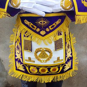 FULLY HAND EMBROIDERED DEPUTY GRAND MASTER <b>APRON</b> WITH COLLAR & CUFFS JEWEL - Product Image 6