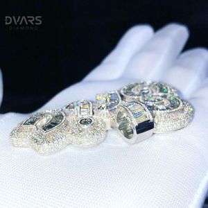 Colgante Personalizado de Lujo para Hombre, Chapado en Oro de Plata Esterlina 925, con Letra de Moissanita y Logotipo con Nombre, Estilo Rapper - Product Image 6