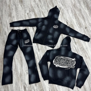 Chándal con Capucha y Cremallera Completa Unisex, Grueso, al por Mayor, Personalizado con Logotipo Nuevo Impreso, 100% Algodón - Product Image 3