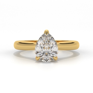 Bague de fiançailles en or 1CT Forme poire Diamant HPHT CVD cultivé en laboratoire Bijoux en or massif pour femmes - Product Image 6