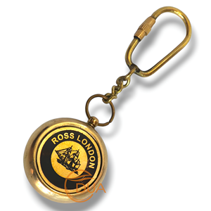 Mini llavero de brújula de latón de estilo antiguo con clip de mosquetón impreso UV y llaveros de cadena de Metal - Product Image 6