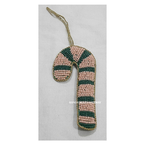 Luxury Indian Beautiful Zari Hand Embroidery With Beaded Work Ornaments for Christmas Tree Hanging and Home Decoration Ornament - Product Image 1