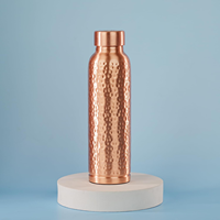 Bouteille de sport en métal unisexe, écologique, en cuivre et argent pur, faite à la main, anti-fuite, 1000 ml, compatible eau bouillante, bienfaits ayurvédiques pour la santé