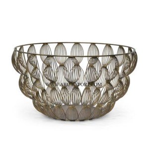 Large Size Table Ware Kitchen Decorative Fruit and Vegetable Storage <b>Basket</b> Latest Designing Best Selling Round Metal <b>Basket</b> - Product Image 1