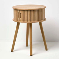 Table de chevet moderne avec rangement en teck massif finition naturelle pour usage intérieur dans les hôtels et les salons