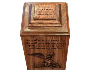 Urna de cremación de Ángel de duelo, tamaño adulto, funeral de madera, urna personalizada, urna de madera de Ángel con grabado en varios colores - Product Image 4