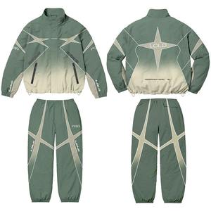 ชุดวิ่งออกกำลังกายแฟชั่นสำหรับผู้ชายเสื้อกันลมและกางเกงวอร์มผ้าไนลอนแบบรูดซิปโลโก้ออกแบบได้ตามต้องการ - Product Image 2