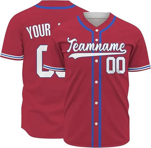 Venta al por mayor de camisetas de béisbol de poliéster UNIFORMES DE EQUIPO personalizados impresión por sublimación de secado rápido ligero transpirable entrenamiento - Product Image 1
