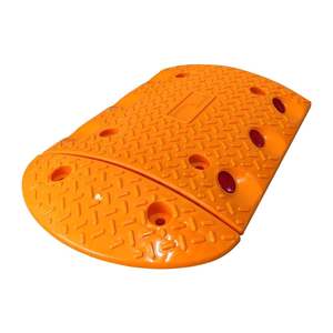 Pare-chocs de vitesse ovale en plastique jaune 30 x 10 x 4 cm, rampe de sécurité routière pour câbles, pour usage routier - Product Image 2