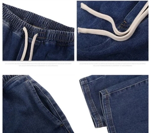 Pantalon en jean pour hommes Vente en gros personnalisé Couleur unisexe délavé vieux polyvalent petit pied tube droit ample - Product Image 3