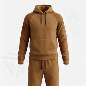 Survêtements pour hommes en gros, logo personnalisé, coupe-vent, en molleton de coton uni, design rayé blanc, vêtements de sport imprimés, couleur personnalisée - Product Image 1