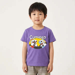 T-shirt de jeu Cuphead pour enfants, matière jersey 100% coton - Product Image 3