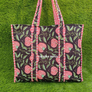 Épaule en coton patch empreinte de main imprimés d'animaux matelassé écologique durable Yoga plage fourre-tout Logo personnalisé sac à provisions en semaine - Product Image 1