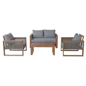 Ensemble de mobilier d'extérieur moderne en bois d'acacia canapé durable avec coussins pour cour de jardin et villa d'hôtel Fabrication du Vietnam - Product Image 1
