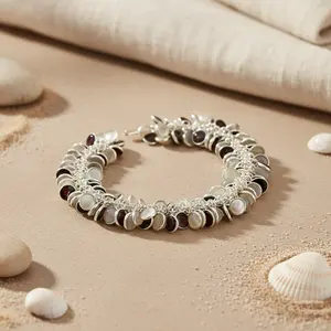 Collar de Plata 925 con Piedras Preciosas para Mujer, Joyería de Moda con Cuentas - Product Image 2