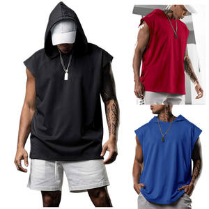 Chaleco holgado para hombre, Jersey deportivo de alta elasticidad, camiseta informal sin mangas para hombre, camiseta con capucha para hombre - Product Image 1