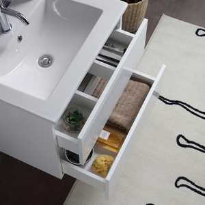 Baltimora Lamp-<b>Mirrored</b> <b>Wall</b>-Hung Bathroom Cabinet 60cm Sink & Glossy White Drawers Bathroom <b>Sets</b> - Product Image 4