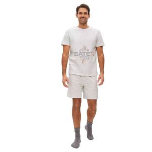 2025 New Fashion 100% Organic Cotton <b>Men</b> Twin Sets Polo Neck <b>Shirt</b> Short Set Summer Breathable for Gym Running or Daily Comfort - Product Image 4