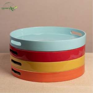 Plateau en bambou tissé à la main Eclipse - Plateau de service et décoratif moderne, durable, écologique et portable - Product Image 4