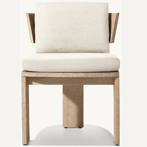 Silla Individual Moderna sin Brazos para Uso en Villas y Parques, Muebles de Exterior de Teca Sólida con Patas Resistentes Tipo Sable - Product Image 1