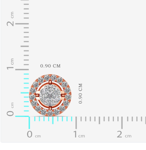 14K Or Rose Lab Grown Diamant Halo Boucles D'oreilles 0.37ct Cluster Boucles D'oreilles Rondes pour Femmes Fine Jewelry Factory Direct - Product Image 6