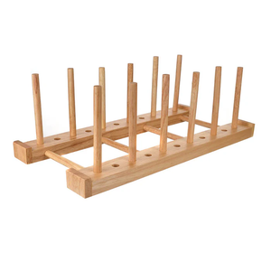 Soporte de placa Soporte de exhibición Organizador de almacenamiento Estante Decoración de escritorio 2 piezas Soporte de placa de madera al por mayor - Product Image 3