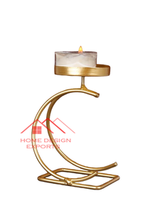 2024 luxe maison hôtel décor fer métal cadre verre support votif Primum finition dorée vente chaude décor à la maison saint valentin - Product Image 4