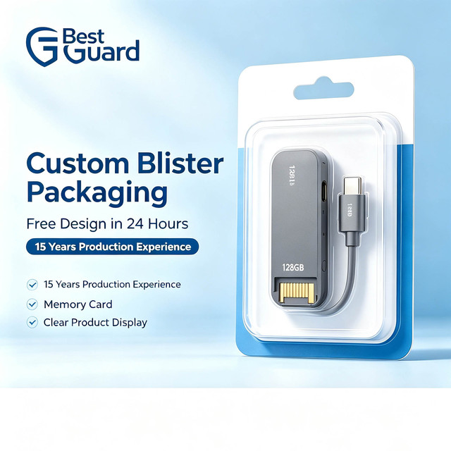 Custom Blister Packaging PVC High Frequency Sealed Blister Pack With Paper Card For Memory Card Reader Digital Accessories