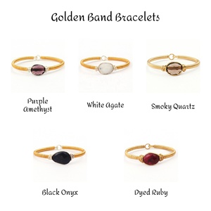 สร้อยข้อมือพลอยทับทิมย้อมทองลวดห่อสร้อยข้อมือพลอยสีแดงเครื่องประดับเครื่องประดับออกแบบมือของขวัญสําหรับแม่ - Product Image 2