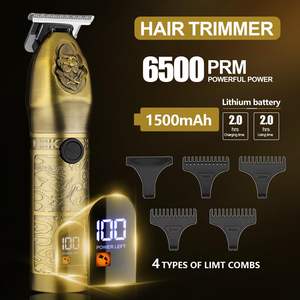 Tondeuse à barbe sans fil professionnelle, ensemble de toilettage pour hommes, rasoir électrique à lame en T avec source d'alimentation par batterie - Product Image 2