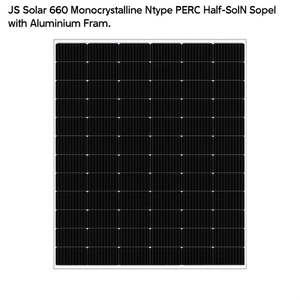 Panneau solaire monocristallin N-Type PERC à demi-cellules JS Solar 660 avec cadre en aluminium - Product Image 2