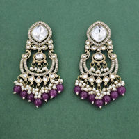 Boucles d'oreilles chandelier de mode classique Indo Western avec exportateur de bijoux artificiels de placage Mehndi en Inde
